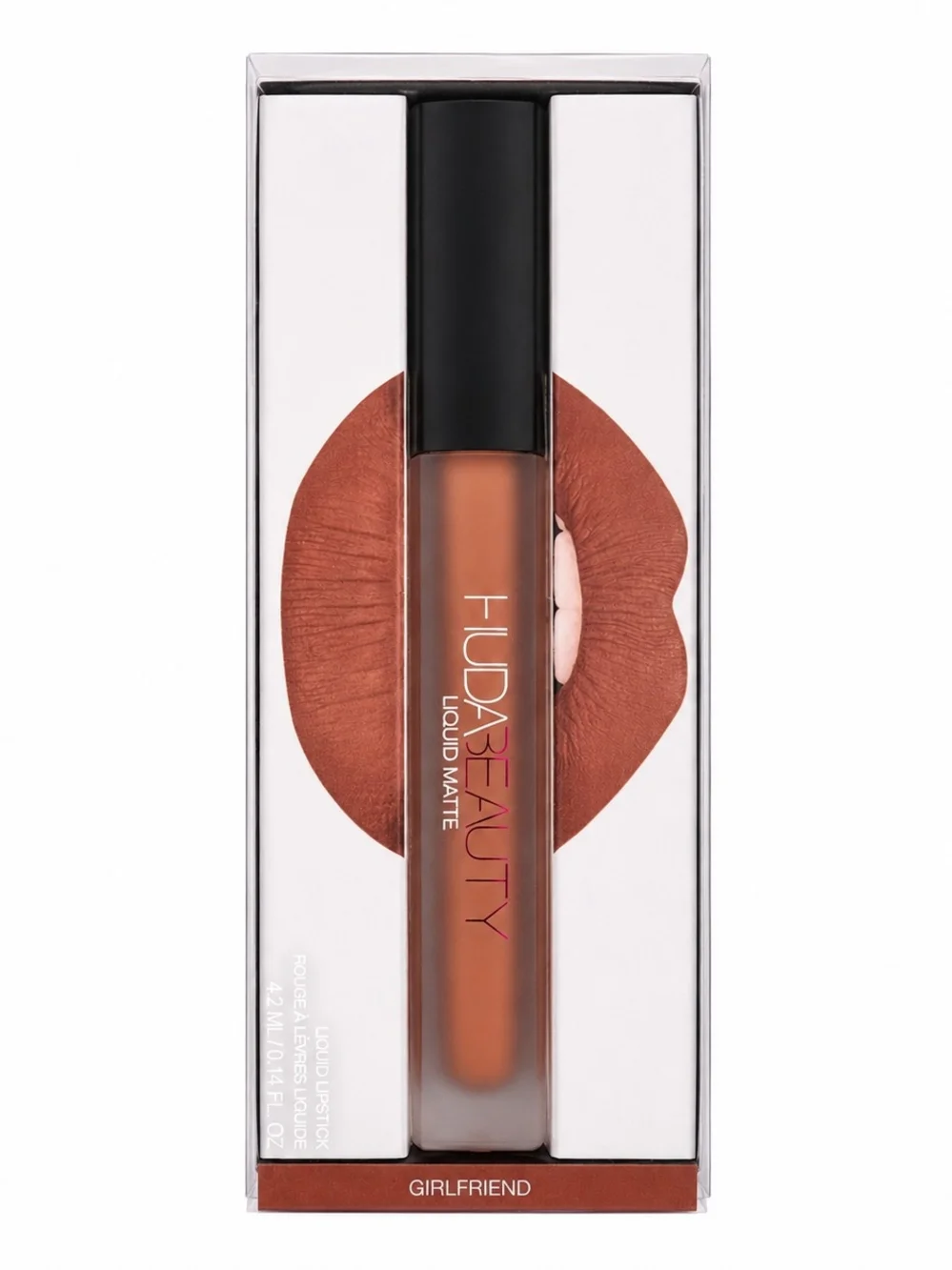 Huda Beauty Liquid Matte Lipstick Girlfriend NIB Transfer Proof Nude Lip Color